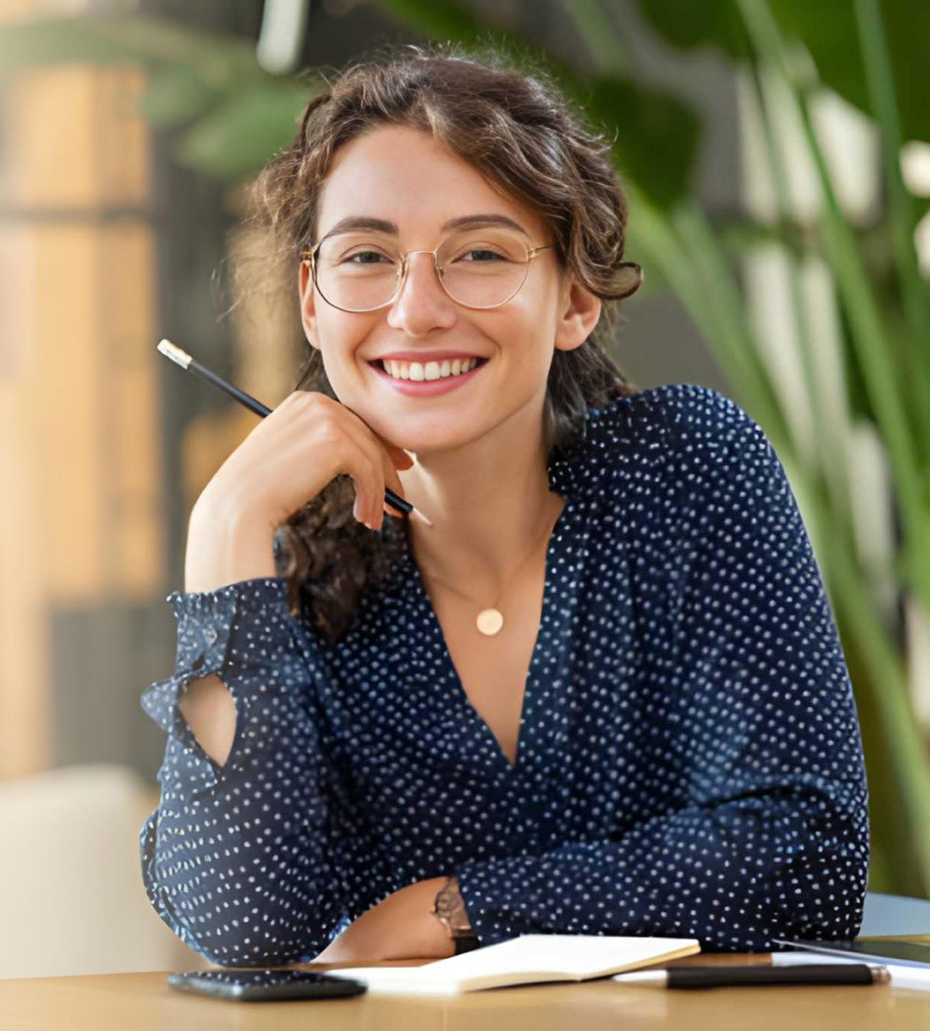 Woman writing in notebook