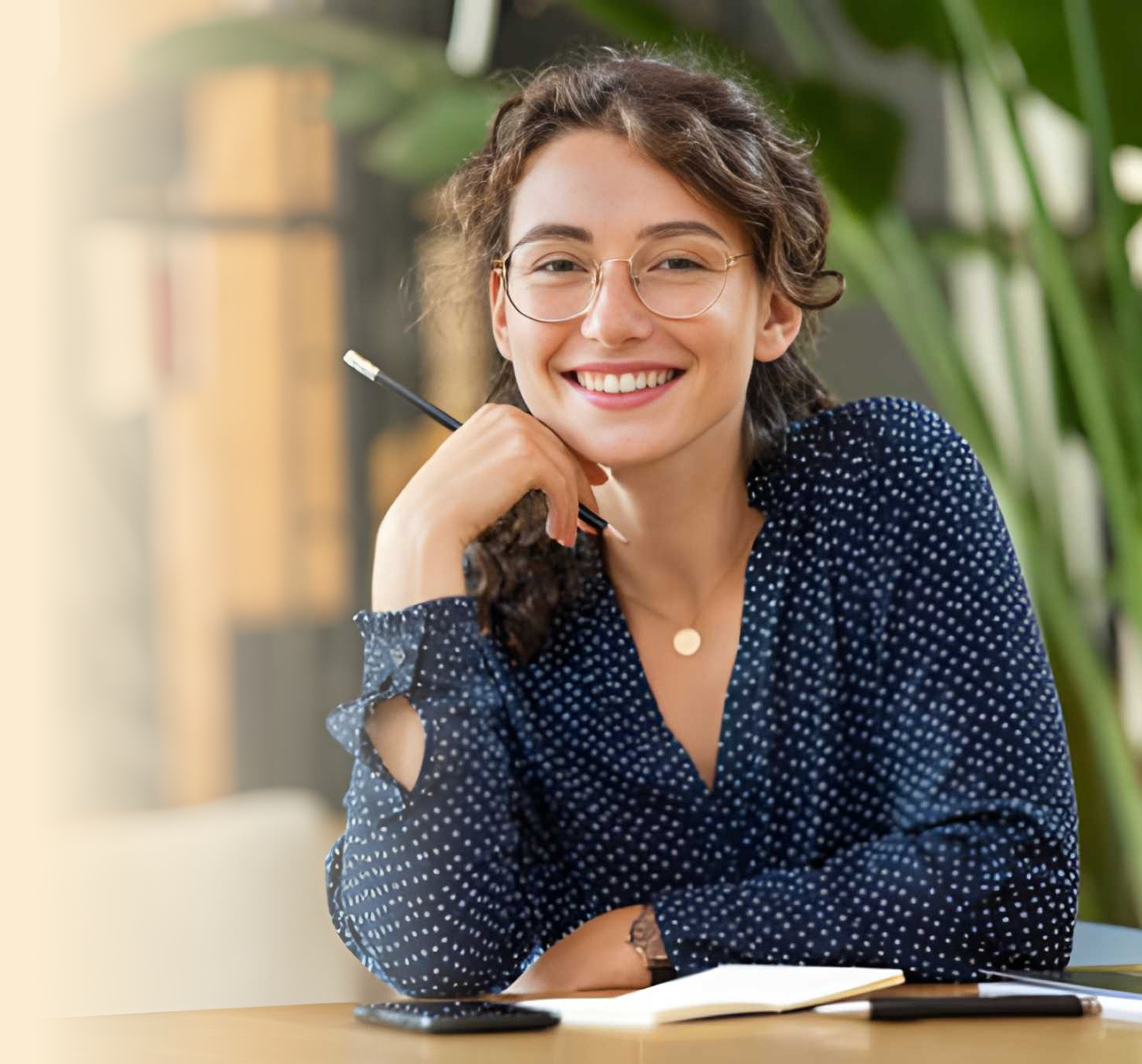 Woman writing in notebook