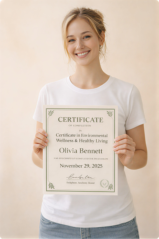 Woman holding certificate
